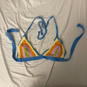 Wild Fable Colorful Crochet Bikini Top